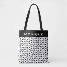 Halbe Tennisbälle und Rackets Personalisiert Name Tasche
