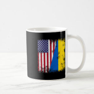 Halbe ukrainische Flagge Vintage Ukraine USA Gesch Kaffeetasse