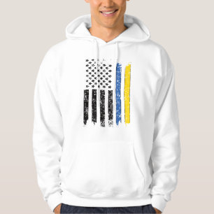 Halbe ukrainische Halbamerikanische Flagge Ukraine Hoodie