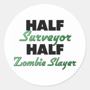 Halbe Umfrage Hälfte Zombie-Schicht Runder Aufkleber
