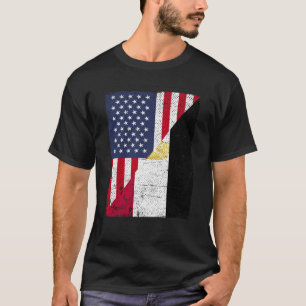 Halbe US-Flagge Halbägyptische Flagge amerikanisch T-Shirt