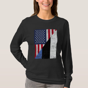Halbe USA-Flagge Halbe Estland-Flagge Amerikanisch T-Shirt