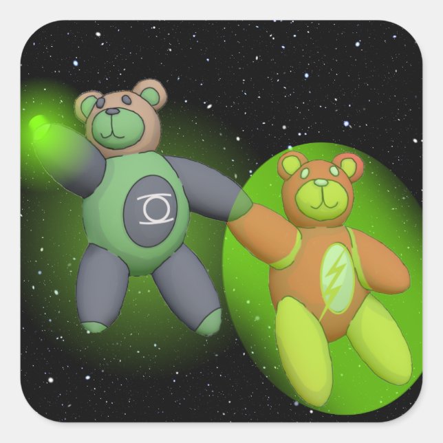 HalBeary(2) Quadratischer Aufkleber (Vorderseite)