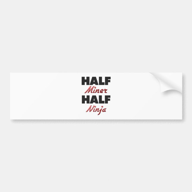 Halber Bergmann halbes Ninja Autoaufkleber (Vorne)