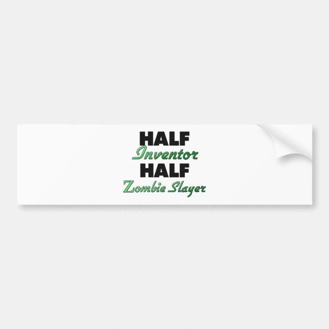 Halber Erfinder-halber ZombieSlayer Autoaufkleber (Vorne)