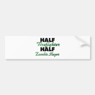 Halber Feuerwehrmann-halber ZombieSlayer Autoaufkleber