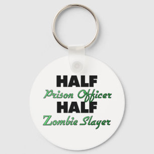 Halber Gefängnisaufseher-halber ZombieSlayer Schlüsselanhänger