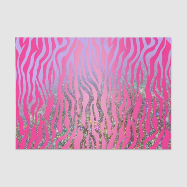 halber Glitzer Rosa Tiger drucken Seidenpapier (Vorderseite)