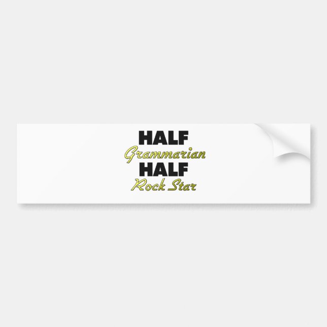 Halber Grammatiker-halber Rockstar Autoaufkleber (Vorne)