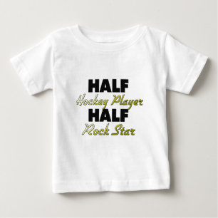 Halber Hockey-Spieler-halber Rockstar Baby T-shirt