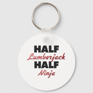 Halber Holzfäller halbes Ninja Schlüsselanhänger