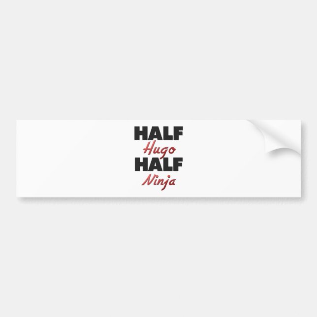 Halber Hugo halbes Ninja Autoaufkleber (Vorne)
