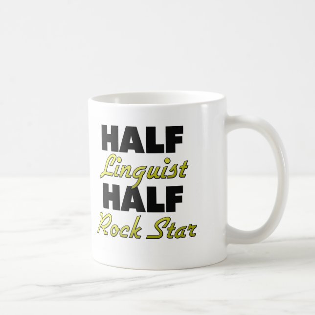 Halber Linguist-halber Rockstar Kaffeetasse (Rechts)