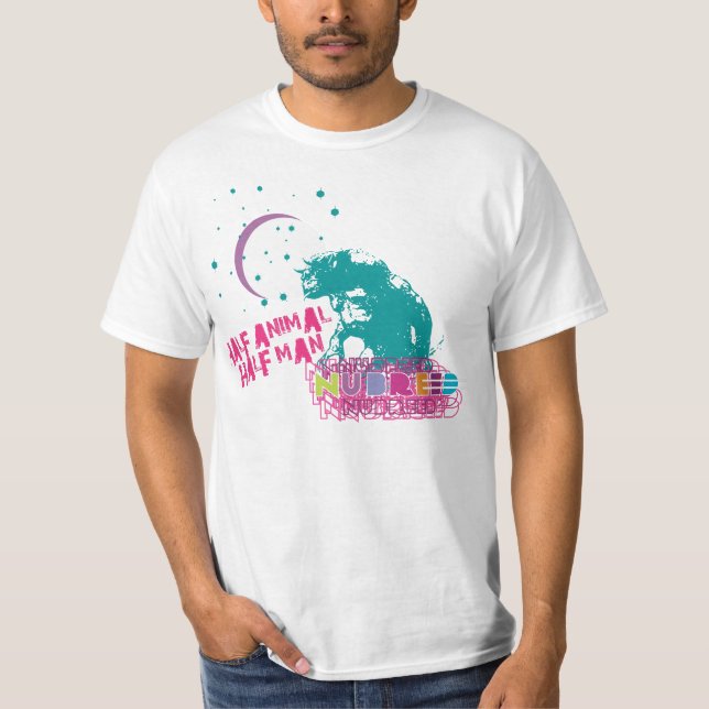 Halber Mann-halbes Tier T-Shirt (Vorderseite)