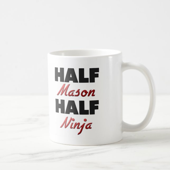 Halber Maurer halbes Ninja Kaffeetasse (Rechts)