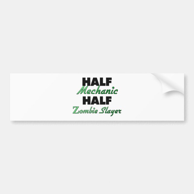 Halber Mechaniker-halber ZombieSlayer Autoaufkleber (Vorne)