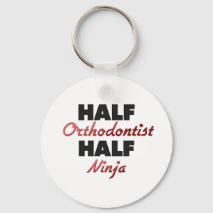 Halber Orthodontist halbes Ninja Schlüsselanhänger
