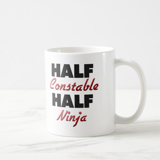 Halber Polizist halbes Ninja Kaffeetasse (Rechts)