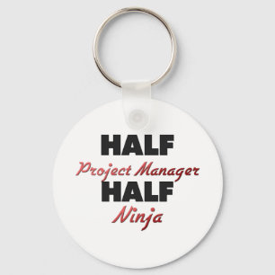 Halber Projektleiter halbes Ninja Schlüsselanhänger
