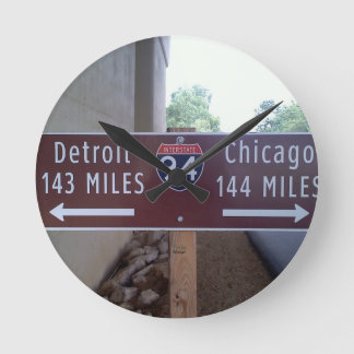 Halber Punkt, Detroit Chicago Runde Wanduhr