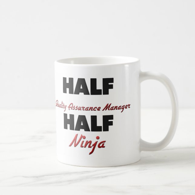 Halber Qualitätssicherungs-Manager halbes Ninja Kaffeetasse (Rechts)