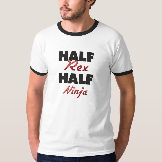 Halber Rex halbes Ninja T-Shirt (Vorderseite)