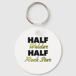 Halber Schweißer-halber Rockstar Schlüsselanhänger
