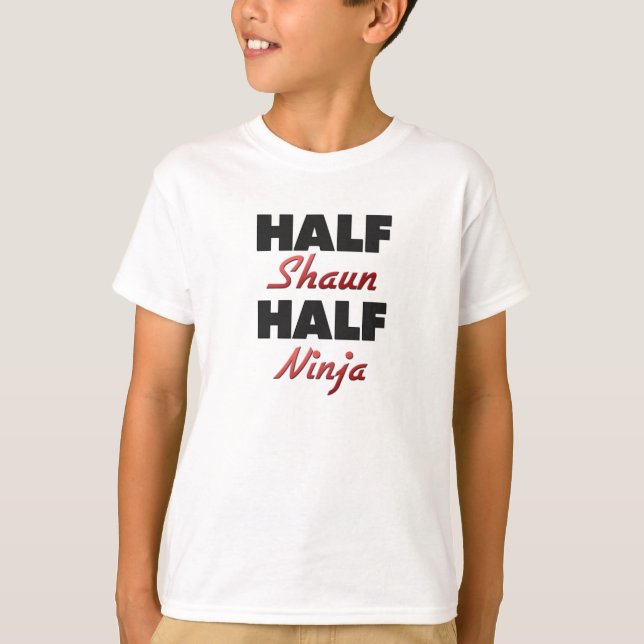 Halber Shaun halbes Ninja T-Shirt (Vorderseite)