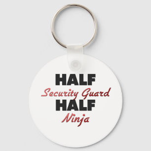 Halber Sicherheitsbeamte halbes Ninja Schlüsselanhänger