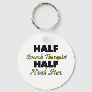 Halber Sprache-Therapeut-halber Rockstar Schlüsselanhänger