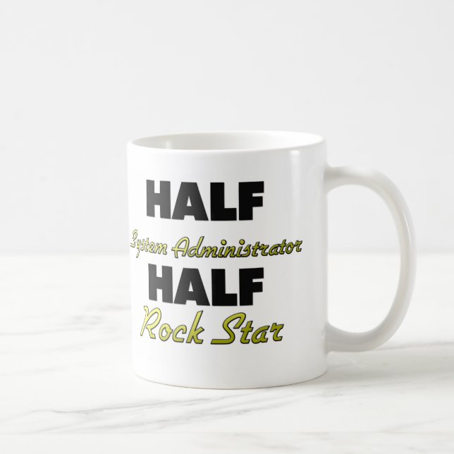 Halber Systemverwalter-halber Rockstar Kaffeetasse (Rechts)