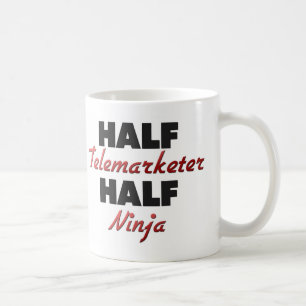 Halber Telemarketer halbes Ninja Kaffeetasse