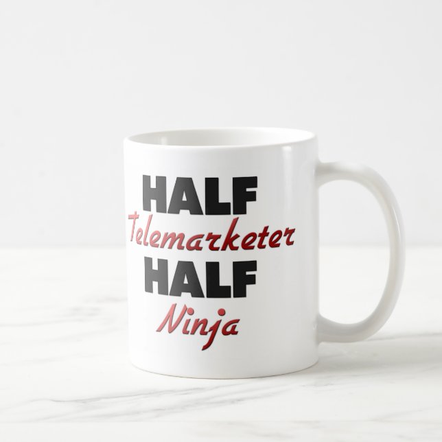 Halber Telemarketer halbes Ninja Kaffeetasse (Rechts)