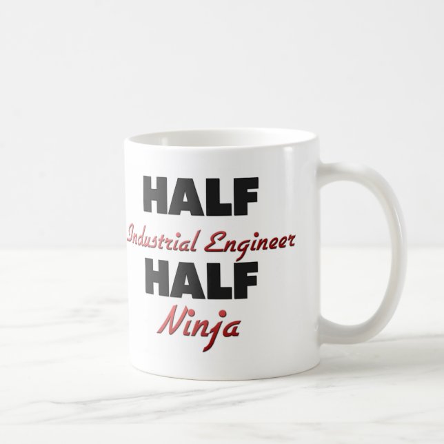 Halber Wirtschaftsingenieur halbes Ninja Kaffeetasse (Rechts)
