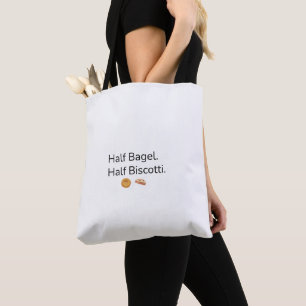 Halbes Bagel Halbes Biscotti Tote Tasche