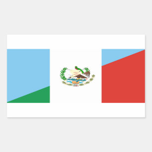 halbes Flaggensymbol Guatemalas Mexiko Rechteckiger Aufkleber