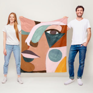 Halbes Gesicht Geos Fleecedecke