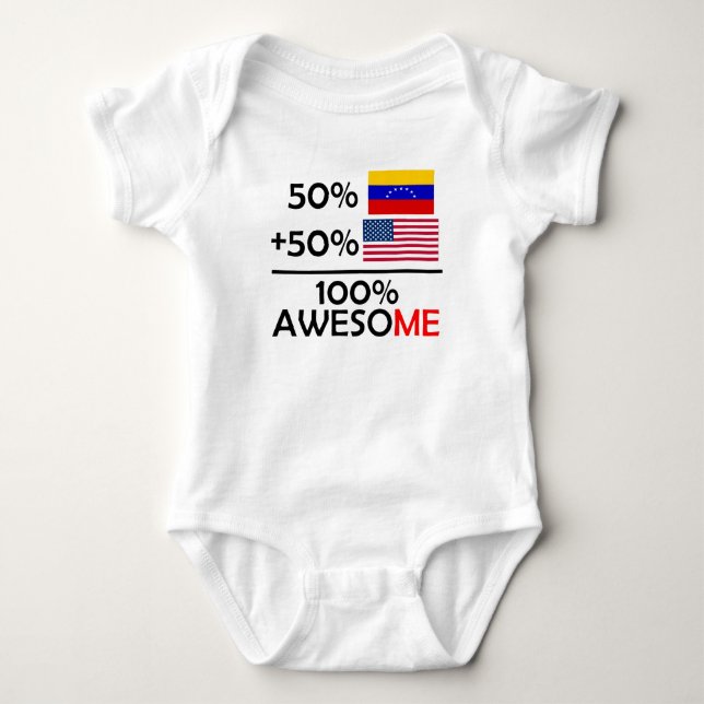 Halbes Venezuela halb amerikanisch Baby Strampler (Vorderseite)