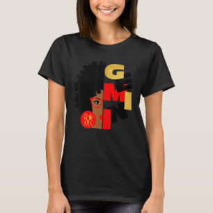 Halbface Gemini Black Queen Geburtstag Zodiac Curl T-Shirt