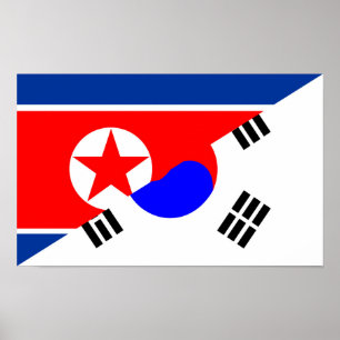 Halbfahrebenzeichen Nord-Süd-korea Poster