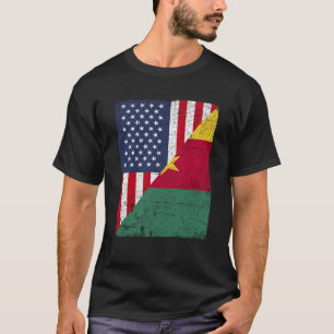 Halbfinale der USA Flagge Halbkamerunische Flagge T-Shirt