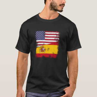 Halbfinale Spanische Flagge Vintag Spanien USA Ges T-Shirt