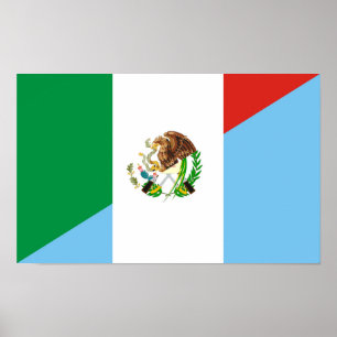 Halbflaggenzeichen von Mexiko Poster