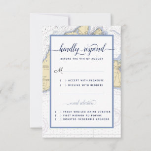 Halbformale RSVP-Karte für Nautische Hochzeit/Vera RSVP Karte