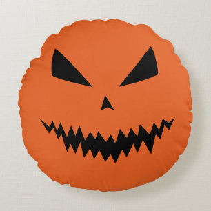 Halbgeschenk, Kürbisgesicht, halloween, spukhaft,  Rundes Kissen
