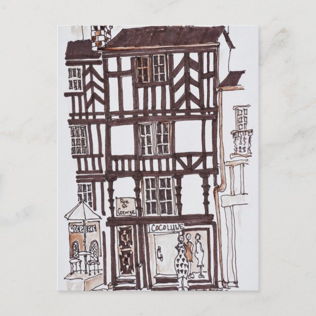 Halbholz-Gebäude | Rennes, Bretagne, Frankreich Postkarte (Vorderseite)