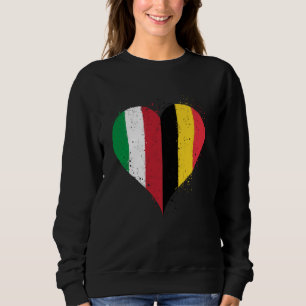 Halbierung der belgischen Hälfte Italienische Flag Sweatshirt