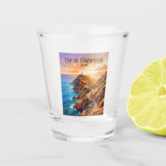 Halbinsel Formentor Spanien Schnapsglas (Vorderseite)