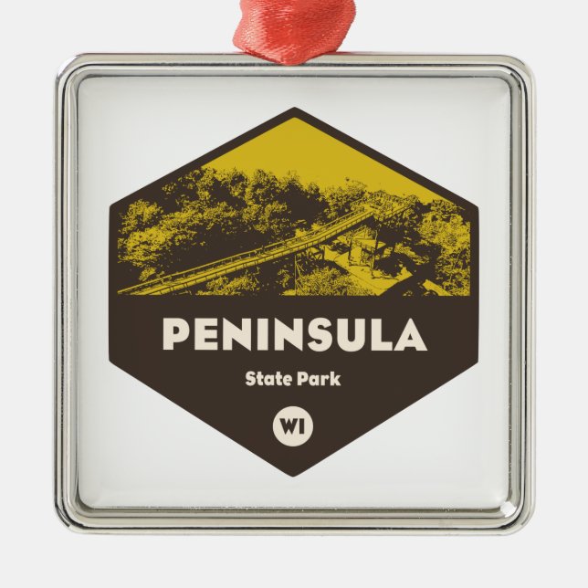 Halbinsel Staat Park Wisconsin Ornament Aus Metall (Vorne)
