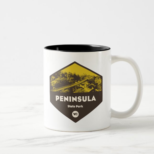 Halbinsel Staat Park Wisconsin Zweifarbige Tasse (Rechts)